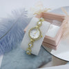Retro Chalcedony Alloy Bracelet Watch For Women With Mineral Reinforced Glass Mirror And Jewelry Buckle