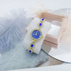 Retro Chalcedony Alloy Bracelet Watch For Women With Mineral Reinforced Glass Mirror And Jewelry Buckle