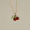 Retro Cherry Titanium Steel Plating Pendant Necklace