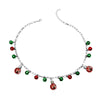 Retro Christmas Jewelry Set Alloy Necklace And Bracelet With Color Bell Electroplated For Women