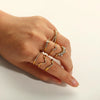 Retro Circle Stainless Steel Polishing Plating Zircon 18k Gold Plated Rings