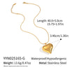Retro Classic Heart Titanium Steel Necklace With Electroplating Pvd Vacuum Real Gold And Snake Bone Chain For Women