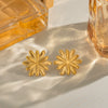 Retro Classic Literary Flower Petals Stainless Steel Earrings For Girls With Electroplating