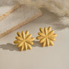 Retro Classic Literary Flower Petals Stainless Steel Earrings For Girls With Electroplating