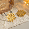 Retro Classic Literary Flower Petals Stainless Steel Earrings For Girls With Electroplating