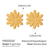 Retro Classic Literary Flower Petals Stainless Steel Earrings For Girls With Electroplating