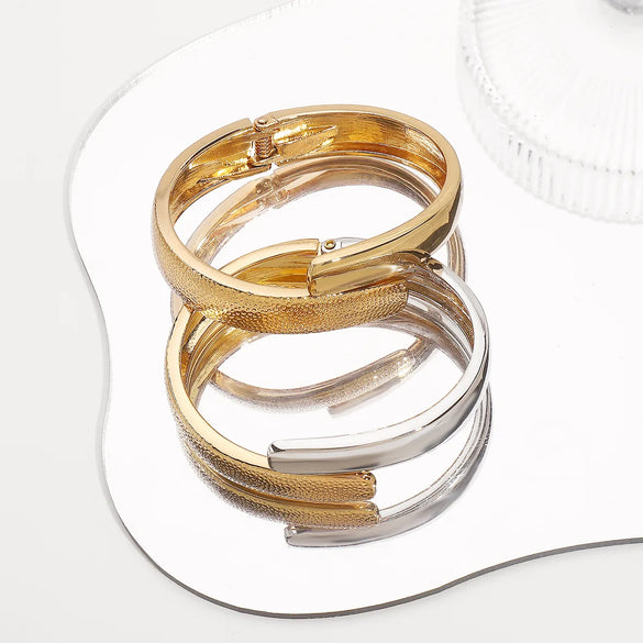 Retro Classic Style Color Block Solid Color Alloy Wholesale Bangle
