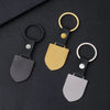 Retro Classic Style Customization Laser Engraving Shield 201 Stainless Steel Pu Leather Plating Unisex Bag Pendant Keychain