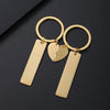 Retro Classic Style Geometric Customization Laser Engraving 201 Stainless Steel Plating Unisex Bag Pendant Keychain