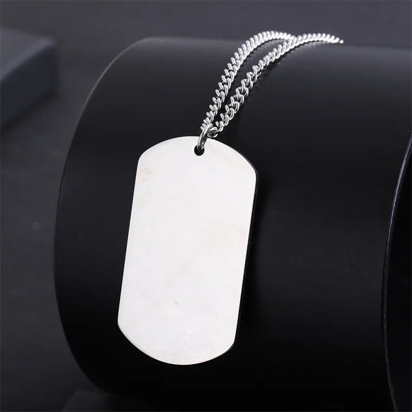 Retro Classic Style Geometric Customization Laser Engraving Titanium Steel Plating Men'S Pendant Necklace Men Pendant Necklaces