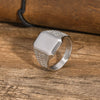 Retro Classic Style Geometric Customization Laser Engraving Titanium Steel Plating Men'S Rings Men Signet Rings