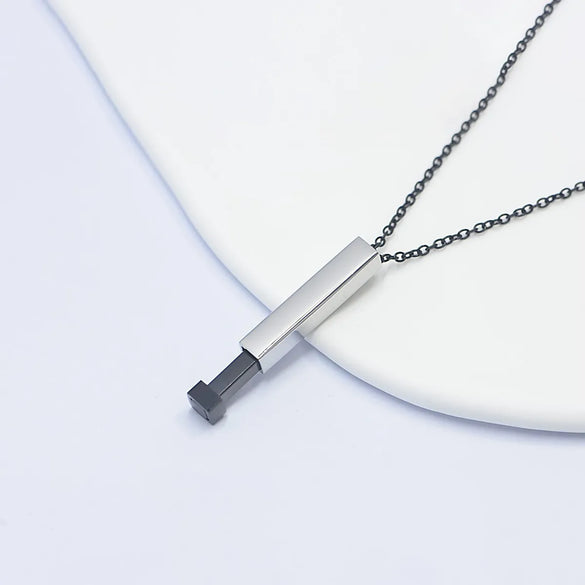 Retro Classic Style Geometric Customization Laser Engraving Titanium Steel Plating Unisex Pendant Necklace Men Pendant Necklaces