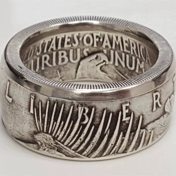 Retro Coin Morgan Ring Metal Geometric Electroplating Unisex Jewelry