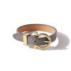 Retro Commute Solid Color Pu Leather Alloy Plating Women'S Bangle
