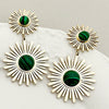 Retro Cool Style Stainless Steel Electroplated Women's Sun Earrings