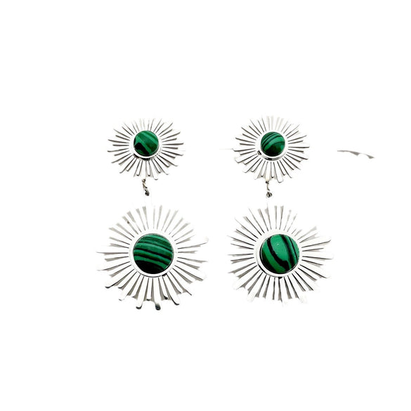 Retro Cool Style Stainless Steel Electroplated Women's Sun Earrings