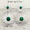 Retro Cool Style Stainless Steel Electroplated Women's Sun Earrings