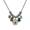 Retro Copper Bead Pendant Pearl Love Flower Necklace Electroplated