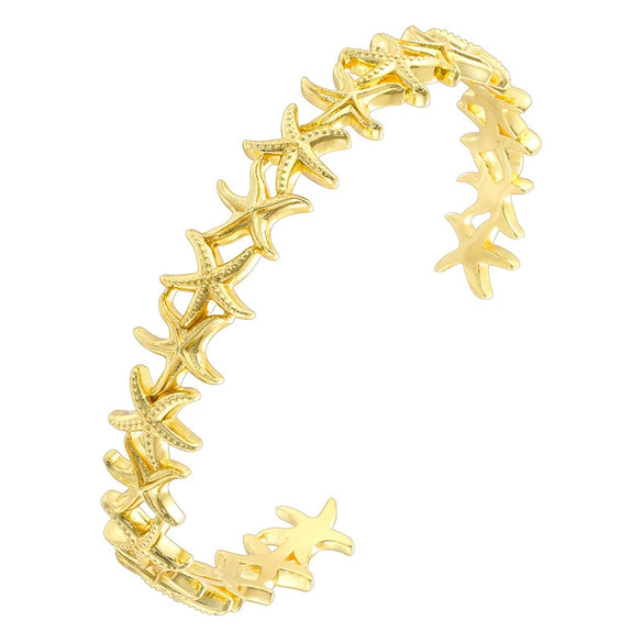Retro Copper Goldplated Starshaped Fivepointed Star Animal Style Bracelet