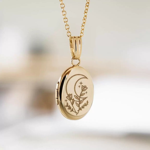 Retro Copper Jewelry With Oval Shape And Geometric Pattern Ochain For Pet Photo Album