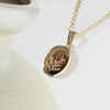 Retro Copper Jewelry With Oval Shape And Geometric Pattern Ochain For Pet Photo Album