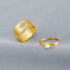 Retro Couple's Ring In Same Style Hollow Airplane Love Ring Opening Adjustable Alloy Jewelry With Geometric Pattern Electroplated For Women