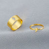 Retro Couple's Ring In Same Style Hollow Airplane Love Ring Opening Adjustable Alloy Jewelry With Geometric Pattern Electroplated For Women
