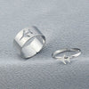 Retro Couple's Ring In Same Style Hollow Airplane Love Ring Opening Adjustable Alloy Jewelry With Geometric Pattern Electroplated For Women