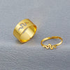 Retro Couple's Ring In Same Style Hollow Airplane Love Ring Opening Adjustable Alloy Jewelry With Geometric Pattern Electroplated For Women