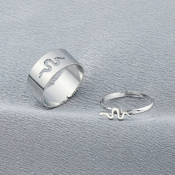 Retro Couple's Ring In Same Style Hollow Airplane Love Ring Opening Adjustable Alloy Jewelry With Geometric Pattern Electroplated For Women