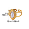 Retro Court Style Imitation Pearl Stainless Steel Love Ring Jewelry With Electroplating