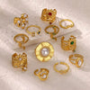 Retro Court Style Imitation Pearl Stainless Steel Love Ring Jewelry With Electroplating