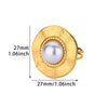 Retro Court Style Imitation Pearl Stainless Steel Love Ring Jewelry With Electroplating