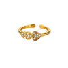 Retro Court Style Imitation Pearl Stainless Steel Love Ring Jewelry With Electroplating
