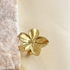 Retro Court Style Stainless Steel Heart Shaped Opening Ring For Women With Electroplating Treatment