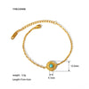 Retro Court Style Titanium Steel Women's Bracelet With Geometric Pattern Pvd Furnace Vacuum Real Gold Plated