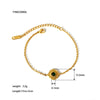Retro Court Style Titanium Steel Women's Bracelet With Geometric Pattern Pvd Furnace Vacuum Real Gold Plated