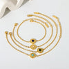 Retro Court Style Titanium Steel Women's Bracelet With Geometric Pattern Pvd Furnace Vacuum Real Gold Plated