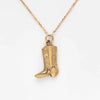 Stainless Steel Copper Retro Cowboy Style Boots Plating Pendant Necklace