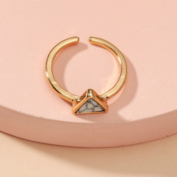 Retro Creative Adjustable Open Triangle Toe Ring Alloy Turquoise Design Fashion Toe Ring For Unisex