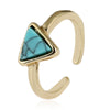 Retro Creative Adjustable Open Triangle Toe Ring Alloy Turquoise Design Fashion Toe Ring For Unisex