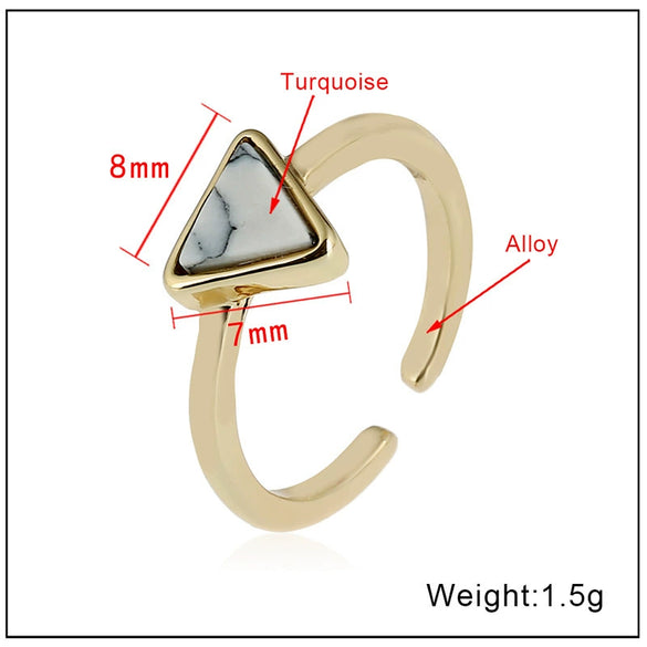 Retro Creative Adjustable Open Triangle Toe Ring Alloy Turquoise Design Fashion Toe Ring For Unisex