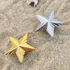 Retro Creative Fivepointed Star And Heart Shape Titanium Steel Goldplated Ring Natural And Geometric Style