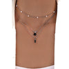 Retro Creative Multi Layer O Chain Necklace With Imitation Grandmother Blue And Green Pearls Micropaved For Women Made Of Alloy