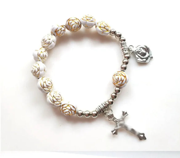 Retro Cross Flower Alloy Women'S Jewelry Set