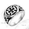 Retro Cross Geometric Stainless Steel Ring For Unisex With Oiling Treatment