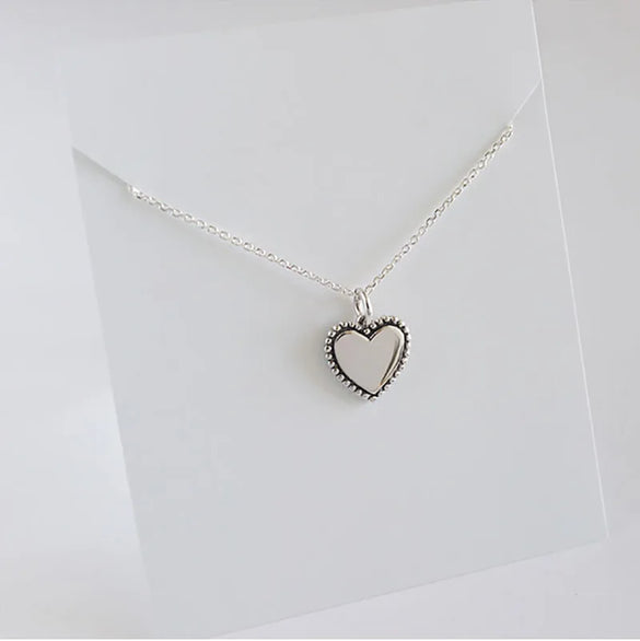 Retro Cross Round Heart Shape Sterling Silver Necklace 1 Piece