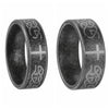 Retro Cross Titanium Steel Ring Geometric Distressed Style Unisex Jewelry