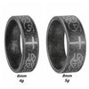 Retro Cross Titanium Steel Ring Geometric Distressed Style Unisex Jewelry