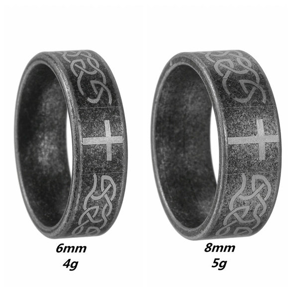 Retro Cross Titanium Steel Ring Geometric Distressed Style Unisex Jewelry